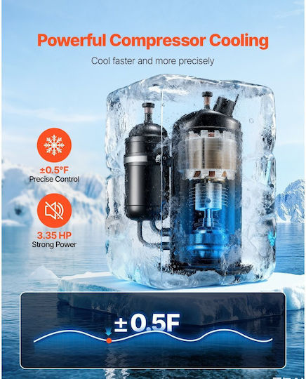 Industrial Water Cooler Vevor 8000w Cooling System Industrial Water Cooler Compressor Maximum Flow 70 L Min Tank Capacity 40l Laser Engraving Machine Laser Co2 Tube Cutting Cooler