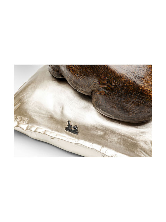 Decor Pentru Masă Sleeping Rhino Auriu Maro 37x32x21cm