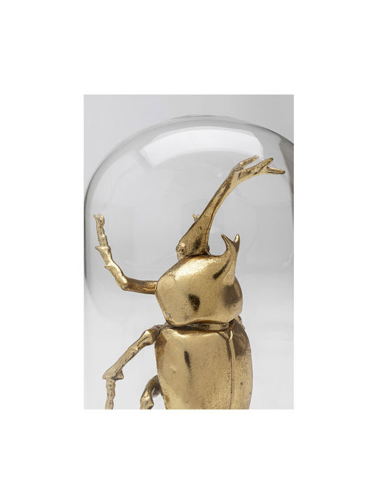 Διακοσμητικό Επιτραπέζιο Bell Jar Stag Beetle Χρυσό 13*13*20εκ