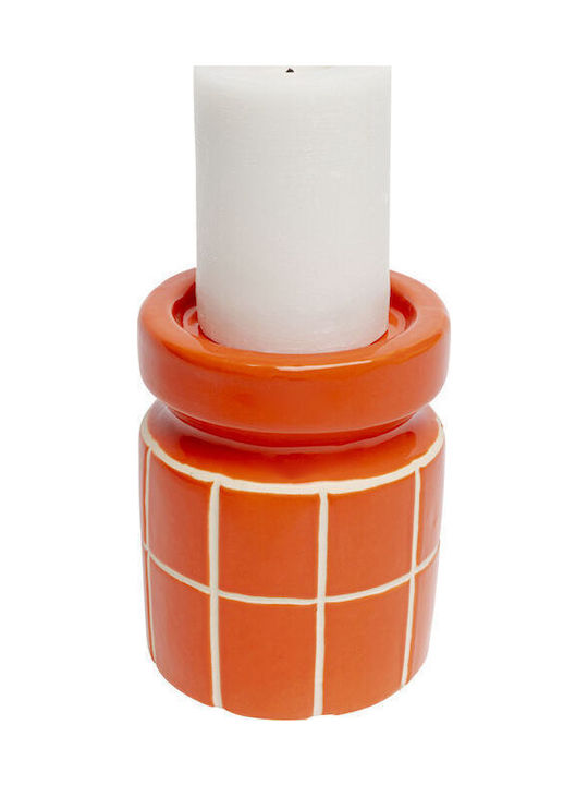 Kare Design Candle Holder Ceramic in Orange Color 11x14x11cm 1pcs