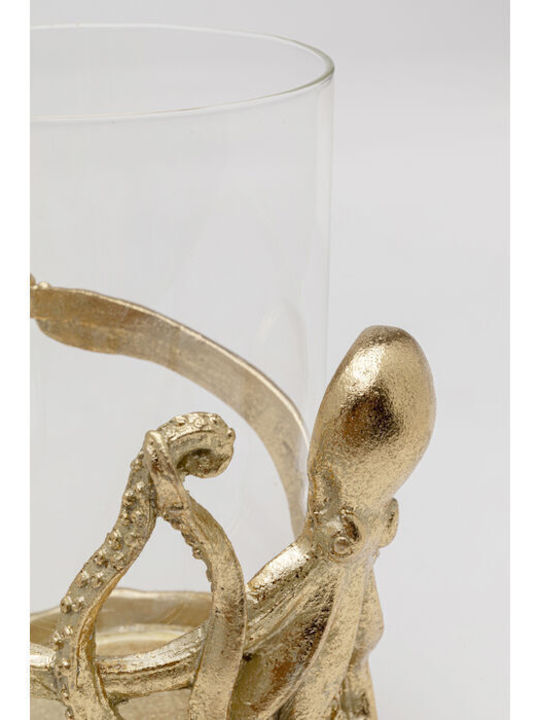 Kare Design Candle Holder Ceramic in Gold Color 13x19x13cm 1pcs