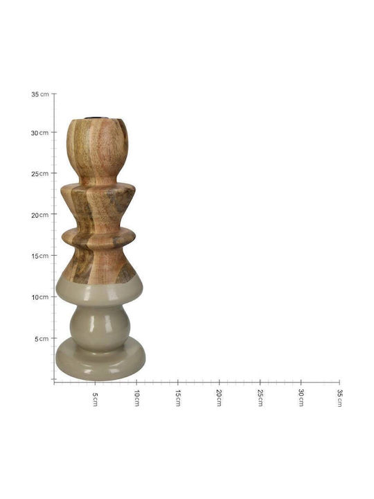Κηροπήγιο Ξύλινο σε Καφέ Χρώμα 13x32x13εκ.