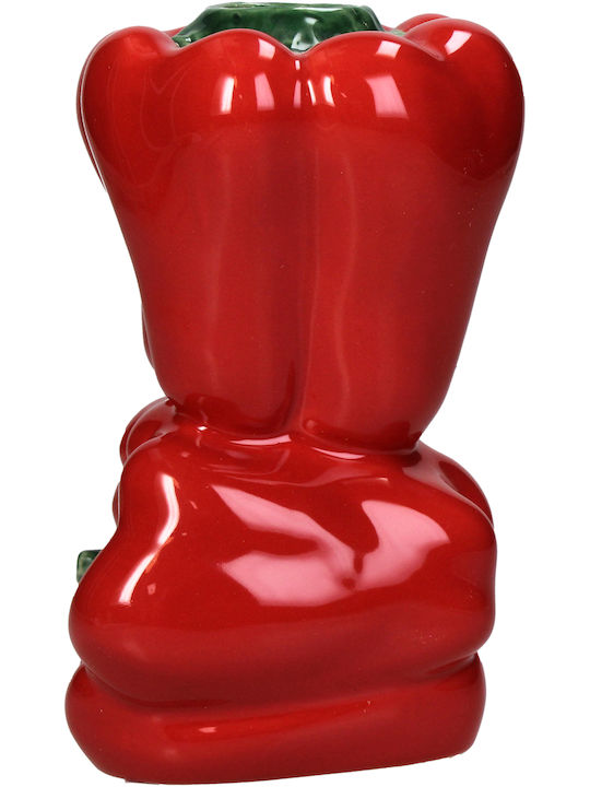 Kerzenhalter Keramik in Rot Farbe 9x14.4x8.6cm 1Stück