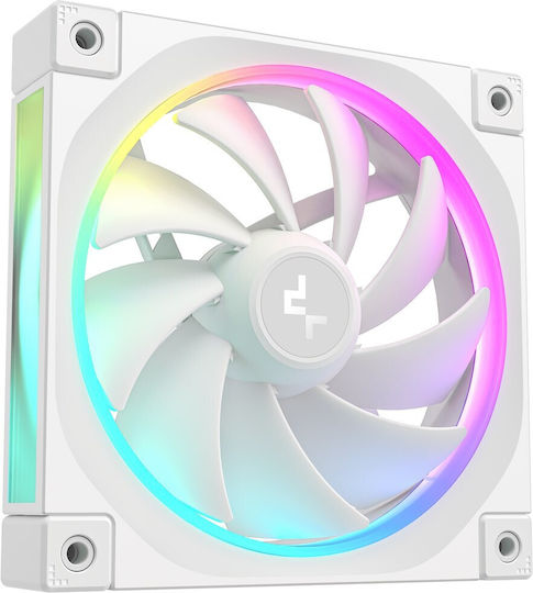 Deepcool FL12 White Case Fan 120mm 2150rpm 55cfm with RGB Lighting and 3-Pin Connection White