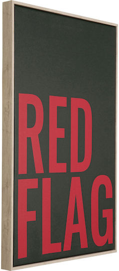 Gemälde Segeltuch Red Flag Rahmen Schwarz 40x60cm