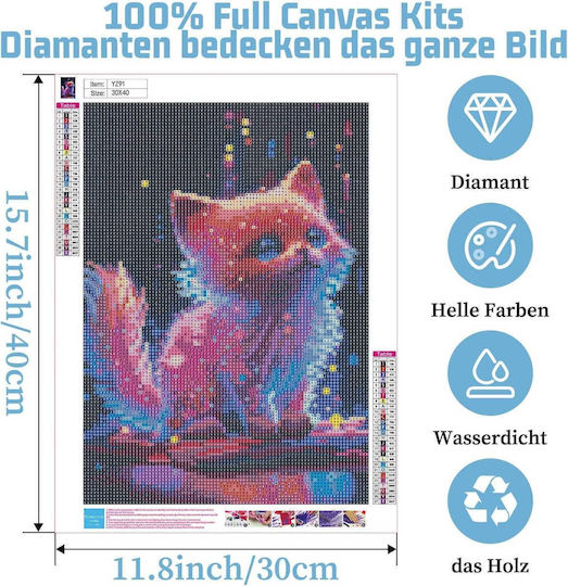 Canvas Diamond Painting Kit Cat 5D