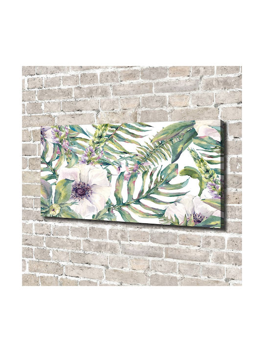 Panou Pânză Living Decorațiune Zilnică Ferigi Flori 140x70 Cm