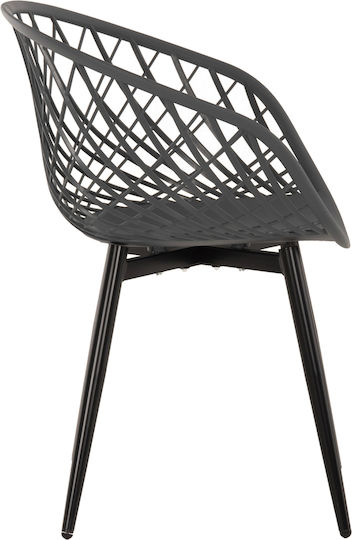 Ariadne Dining Chair Made of Polypropylene Gray Black 63x56x80cm