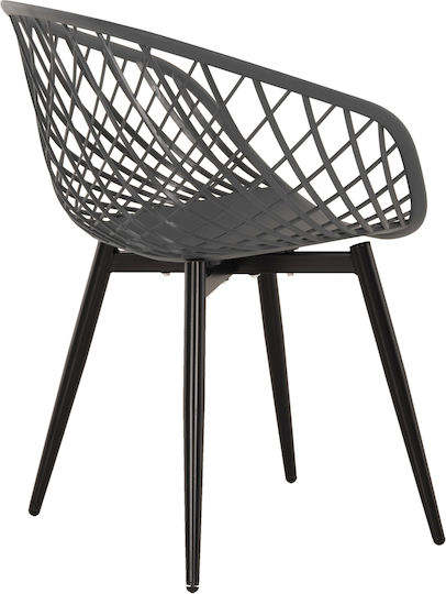 Ariadne Dining Chair Made of Polypropylene Gray Black 63x56x80cm