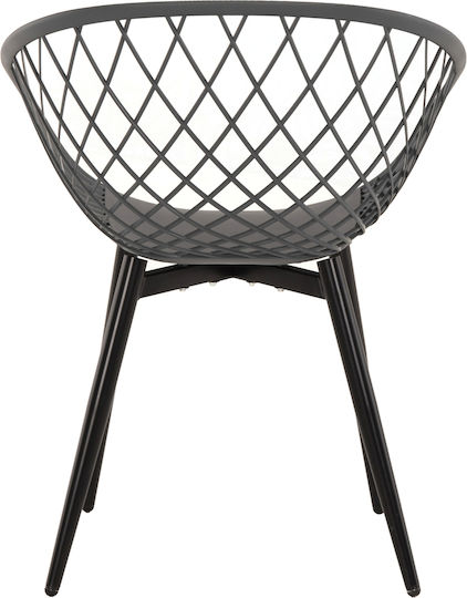 Ariadne Dining Chair Made of Polypropylene Gray Black 63x56x80cm