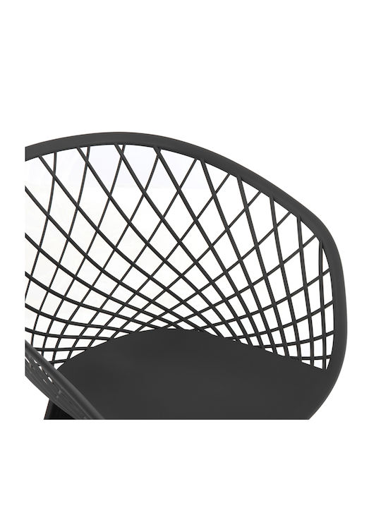 Ariadne Dining Chair Made of Polypropylene Gray Black 63x56x80cm