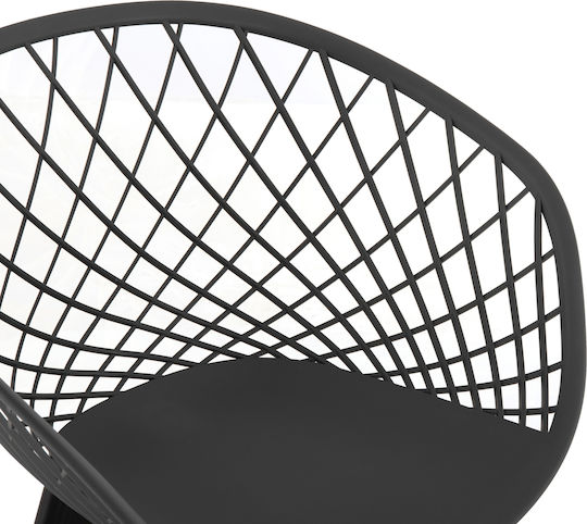 Ariadne Dining Chair Made of Polypropylene Gray Black 63x56x80cm