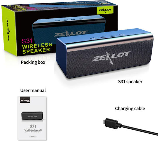 Ηχείο Bluetooth 10W με Διάρκεια Μπαταρίας έως 10 ώρες Μπλε S31