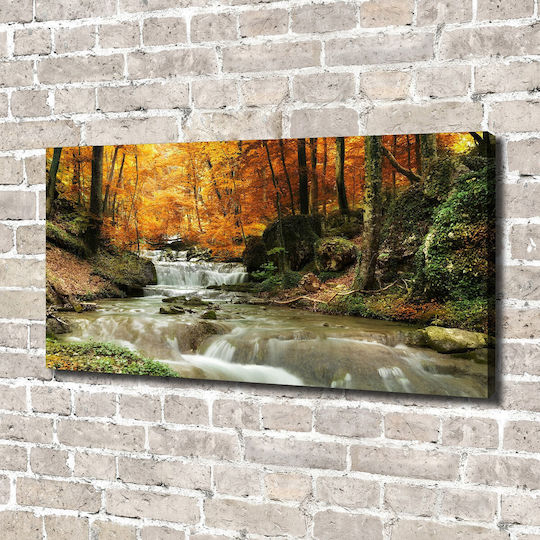 Canvas Painting Office Professional Space Waterfall In The Forest 140x70 Cm