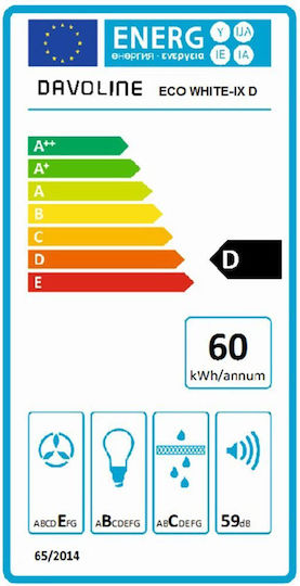 Davoline ECO060W-IXD Glisantă Hotă 60cm