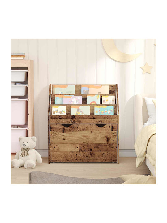Kids Wooden Bookcase Brown 60x29.5x69cm
