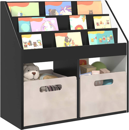Bücherregal Boden Schwarz 72.5x29.5x69cm