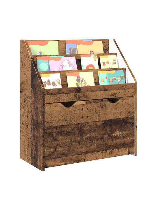 Kids Wooden Bookcase Brown 60x29.5x69cm