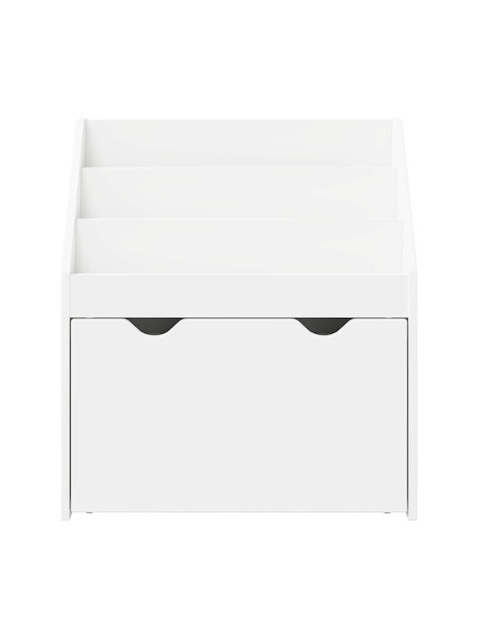 Kids Wooden Bookcase White 60x29.5x69cm