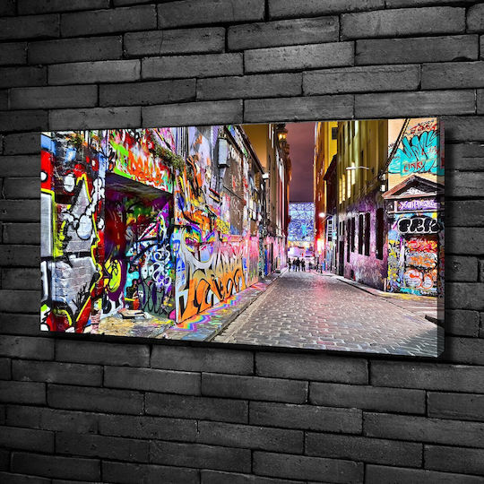 Wall Canvas Painting Durable Construction Materials Colorful Graffiti 100x50 Cm