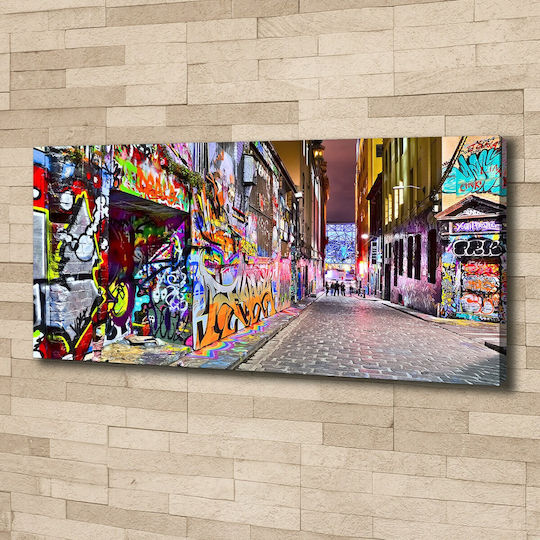 Wandbild Segeltuch Hochwertiger Druck Buntes Graffiti 125x50 cm