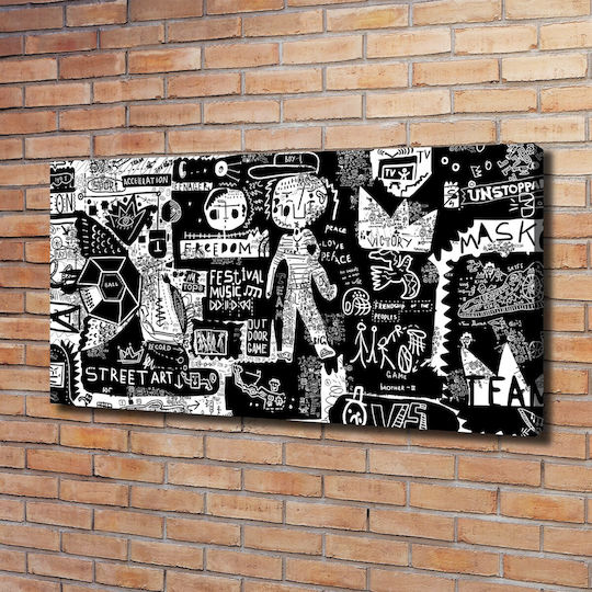 Панел Платнен Спалня Естетична Декорация Графити 120x60 См