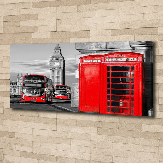 Panou De Perete Pânză Decorațiune Permanentă Autobuze Roșii 125x50 Cm