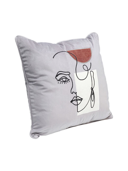 Kare Design Μαξιλάρι Καναπέ Mademoiselle Γκρι 45x45εκ.