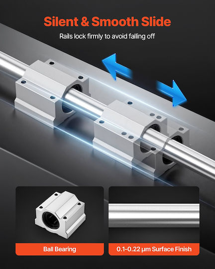 Vevor Linear Guide Kit Sfc25 2 Rails 1000 Mm 4 Sliding Bearing Guides Engraving Machines Milling Diy Zxdgsfctz25m5iaz8001v0