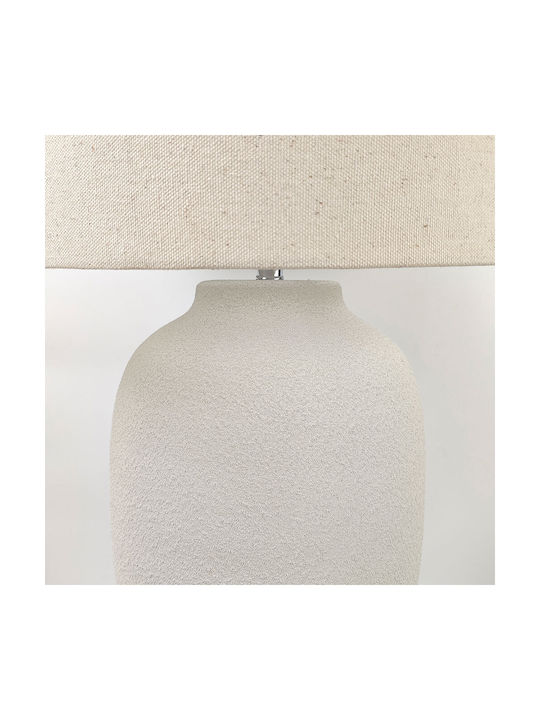 InTheBox Eonia Keramik Tischlampe mit Weiß Schirm und Basis