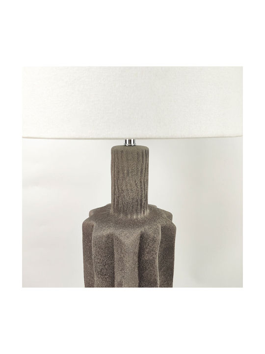 InTheBox Egli Ceramic Table Lamp with White Shade and Gray Base