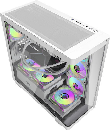 Darkflash DS900G Gaming Midi Tower Computer Case with Side Window White
