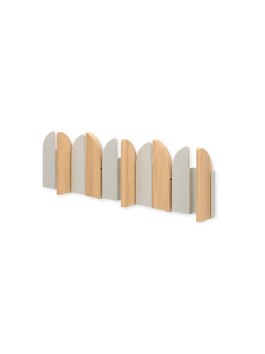 Umbra Wooden Wall Hanger 10 Hooks Beige 43x14cm