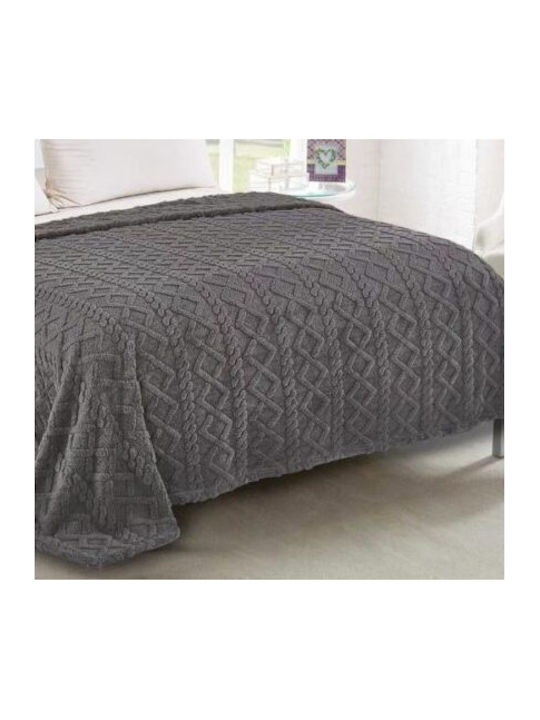 Silk Fashion Κουβέρτα Πλεκτή Υπέρδιπλη 220x240εκ. Anthracite