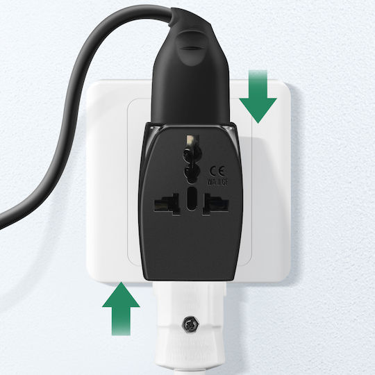 Akashi Reise-Steckdosenadapter Steckdose Typ D Südafrika 3 Steckdosen Schwarz