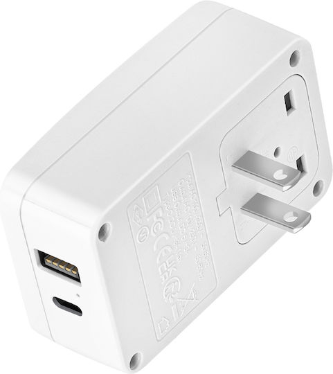 Akashi Travel Adapter Usa Japan China Usb Usb C 15w White