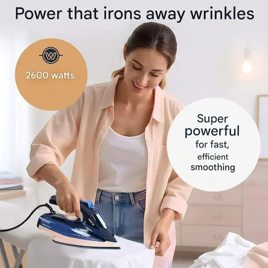 ProfiCare Steam Iron 2600W with Ceramic Plate navy blue/rose gold