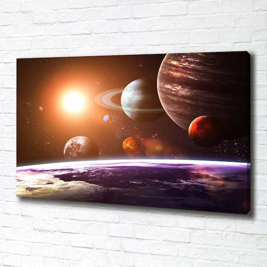 Dekoratives Gemälde Segeltuch Dauerhafte Dekoration Sonnensystem 100x70 cm