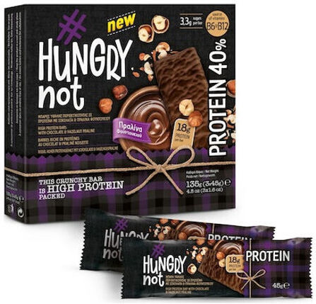 Hungry Not Protein 40% Baton cu 40% Proteină & Aromă Prăjitură cu alune 45gr