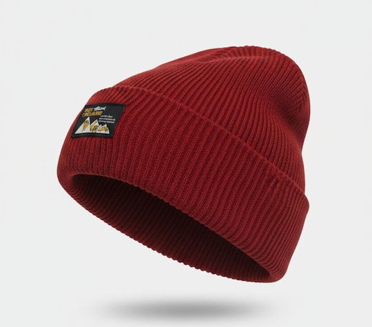 Cuffed Beanie Unisex Beanie Gestrickt in Rot Farbe