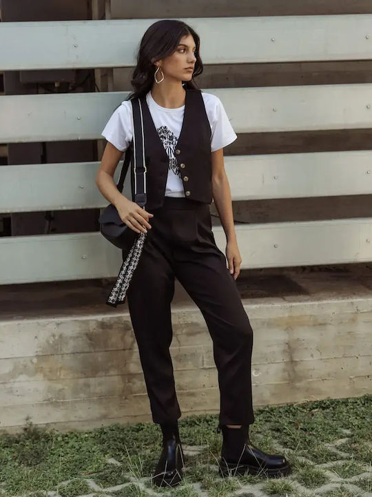 Women's Suit Vest Trousers Black Size S