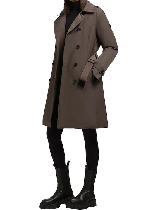 Γυναικείο Puffer Μπουφάν για Χειμώνα Grey