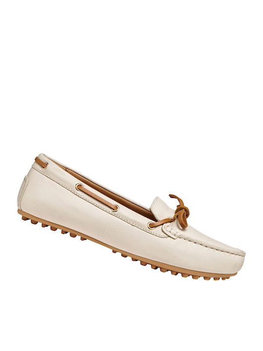 Δερμάτινα Γυναικεία Loafers σε Μπεζ Χρώμα