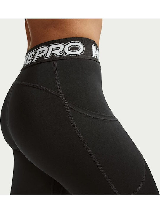 Dri-Fit Mid-rise Training Γυναικείο Cropped Κολάν Μαύρο