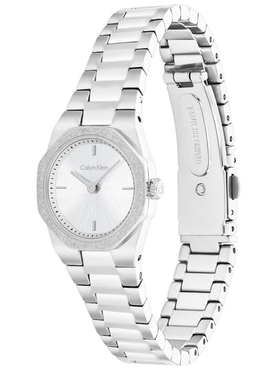 Calvin Klein Geometric Elegance Damen Uhr mit Silber Metallarmband
