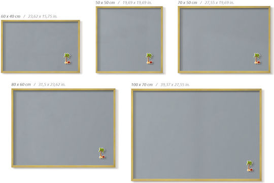 Tulup Magnet Notice Board 70x50cm
