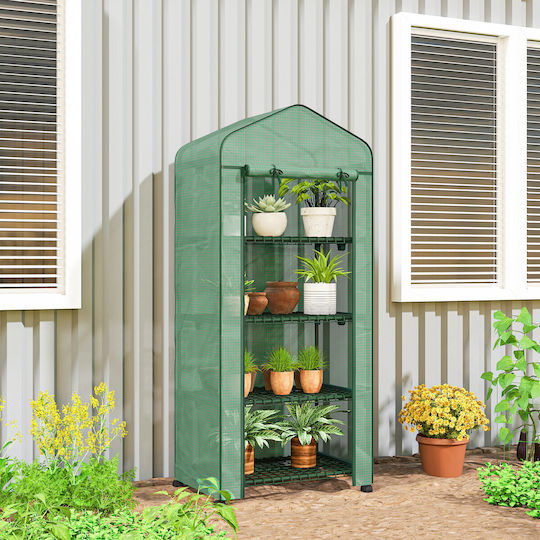 Outsunny 845-228V05GN Greenhouse Type House with Shelves 0.69x0.5x1.65m