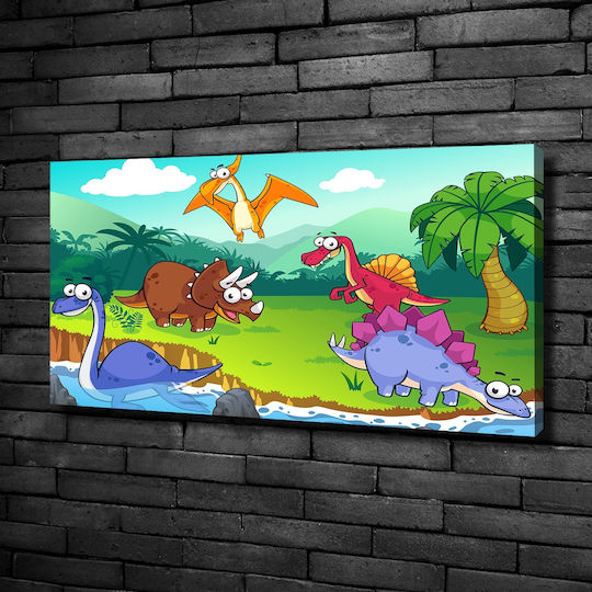 Kinder Wandkunst Canvas Hochwertiger Druck Dinosaurier 100x50 cm