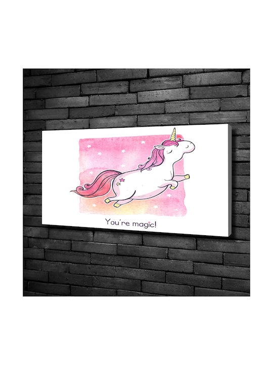 Panou Pânză Decorare Uniformă Interioară Roz Unicorn 100x50 Cm