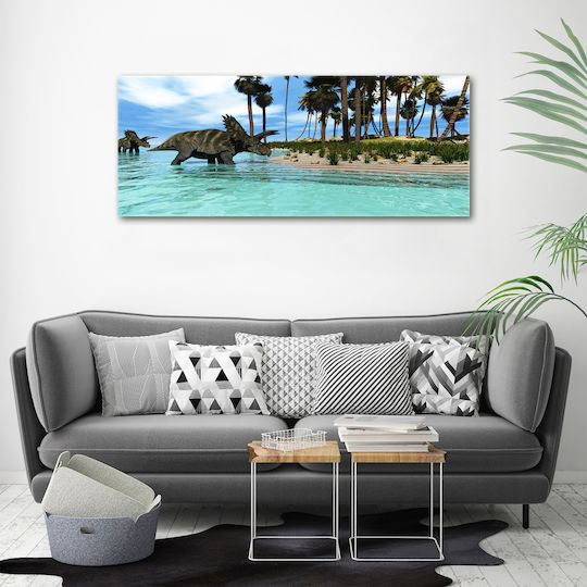 Kinder Wandkunst Canvas Dinosaurier 125x50 cm